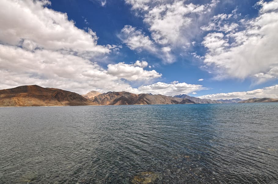 Landscape Photography of Body of Water, clouds, daylight, mountains HD wallpaper