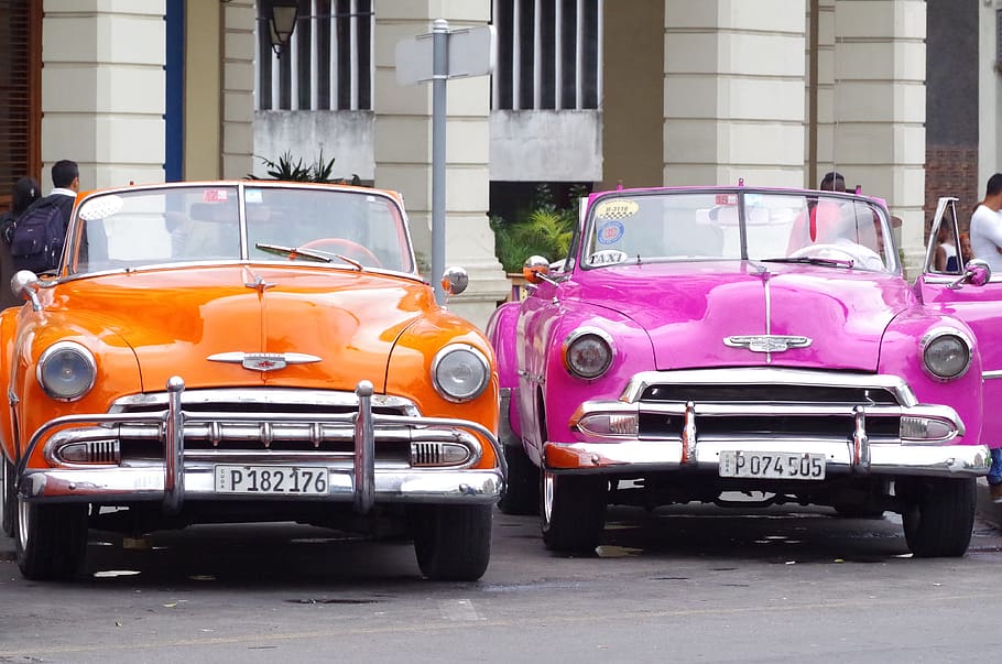 cuba, oldtimer, havana, auto, cadillac, 50, classic, mode of transportation HD wallpaper