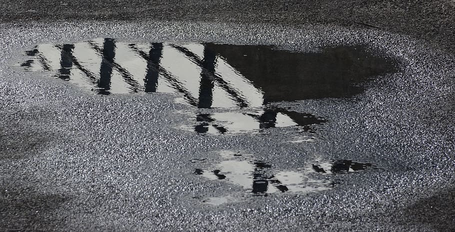 plas, rain, reflection, flip, asphalt, high angle view, day HD wallpaper