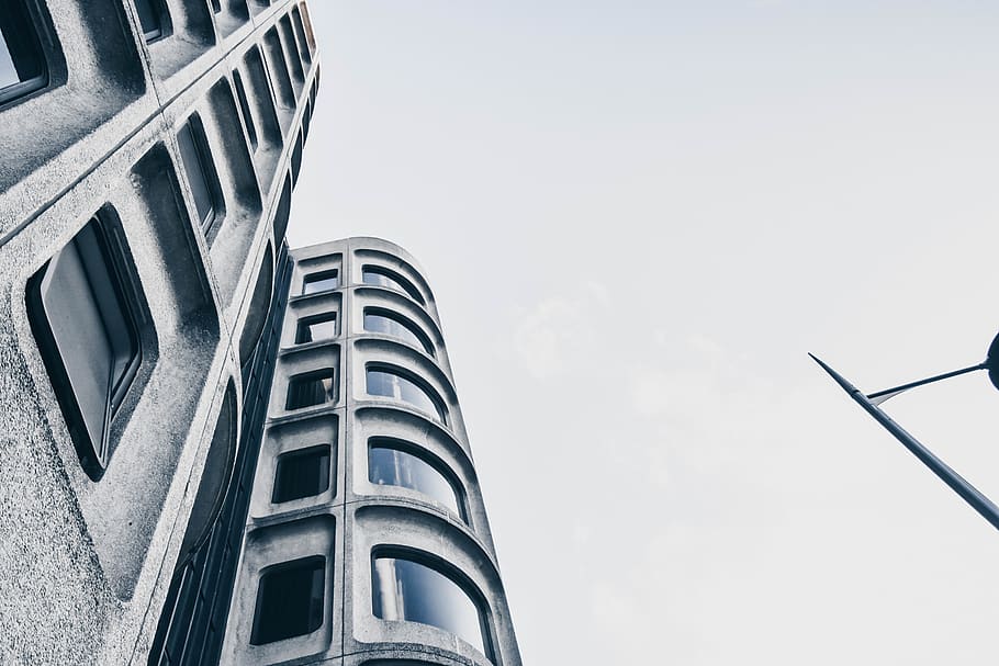 gray building, office building, home decor, city, high rise, urban HD wallpaper