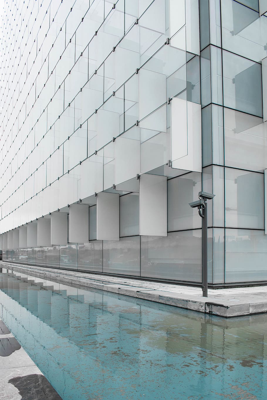 gray and beige concrete pool, architecture, built structure, reflection HD wallpaper