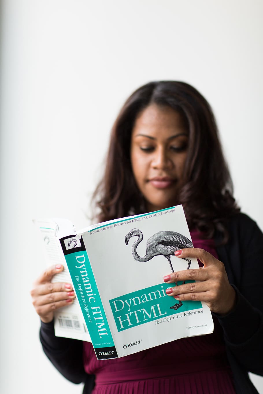 Woman Holding Dynamic Html Book, adult, data, developer, education HD wallpaper