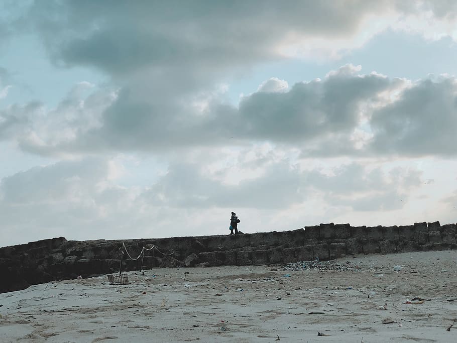 shillouette, shadow, landscape, sky, cloud - sky, real people HD wallpaper