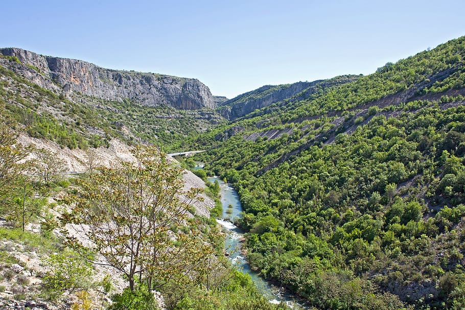 croatie, krka canyon, valley, mountains, water, beauty in nature, HD wallpaper
