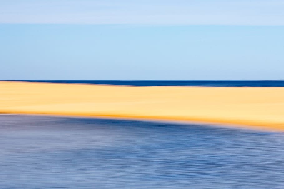 horizon, sky, long exposure, blur, abstract, landscape, nature HD wallpaper