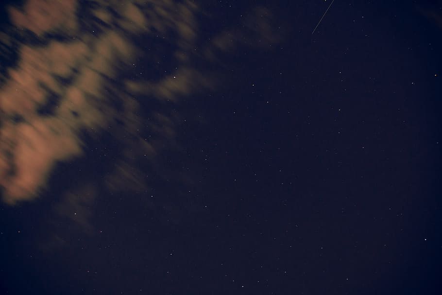 cloud, sky, star, nature, dark, night, long exposure, motion HD wallpaper