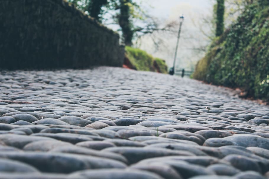 path, walkway, sidewalk, pavement, pebble, rock, cobblestone, HD wallpaper