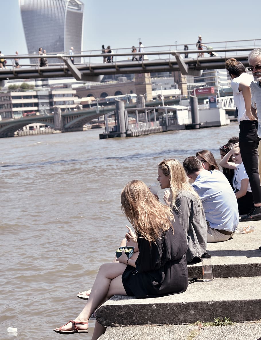 united kingdom, london, tate modern, people, life, river, day, HD wallpaper