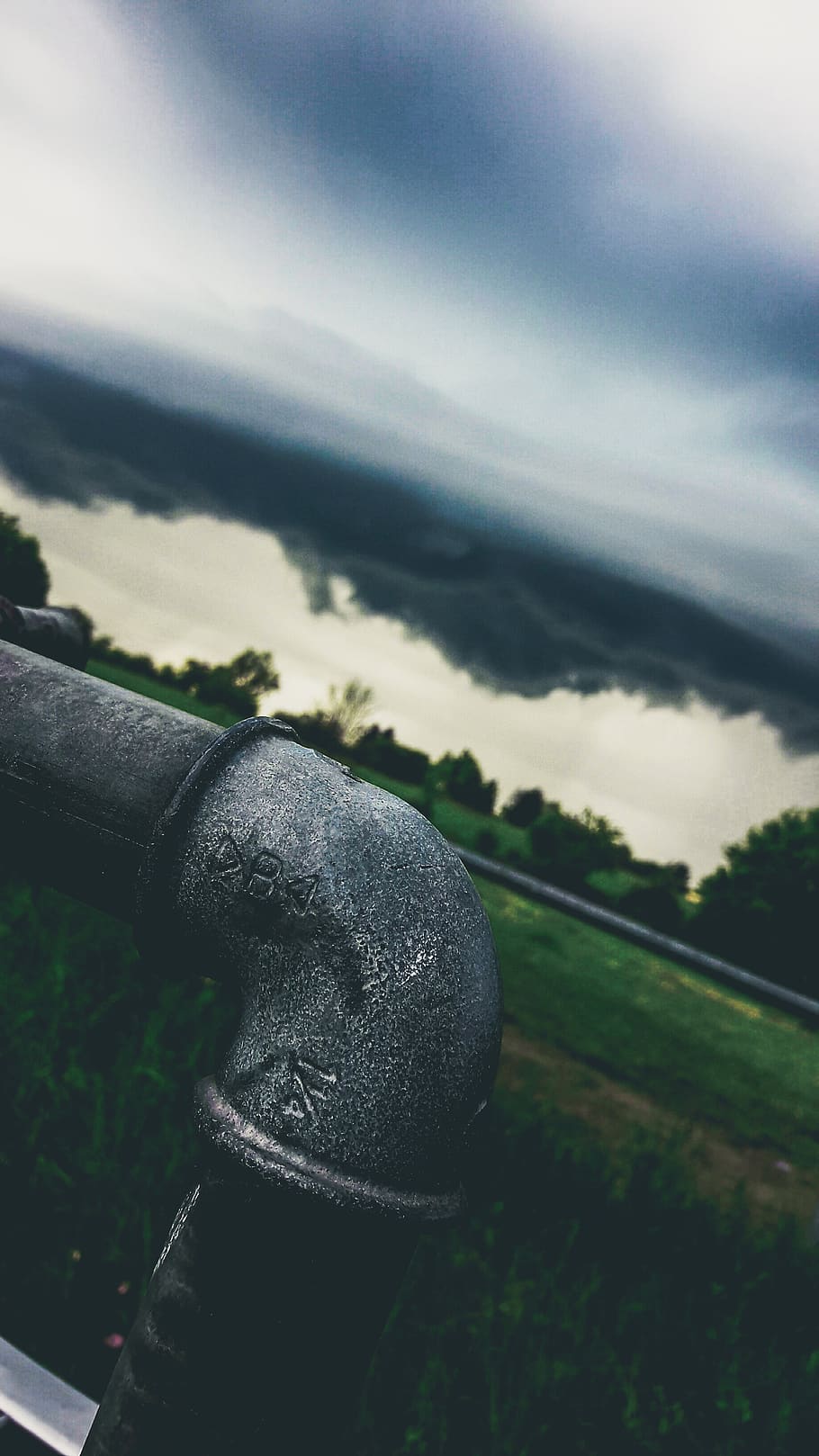 germany, lich, eberstadt, rain, storm, pipe, clouds, thunder HD wallpaper