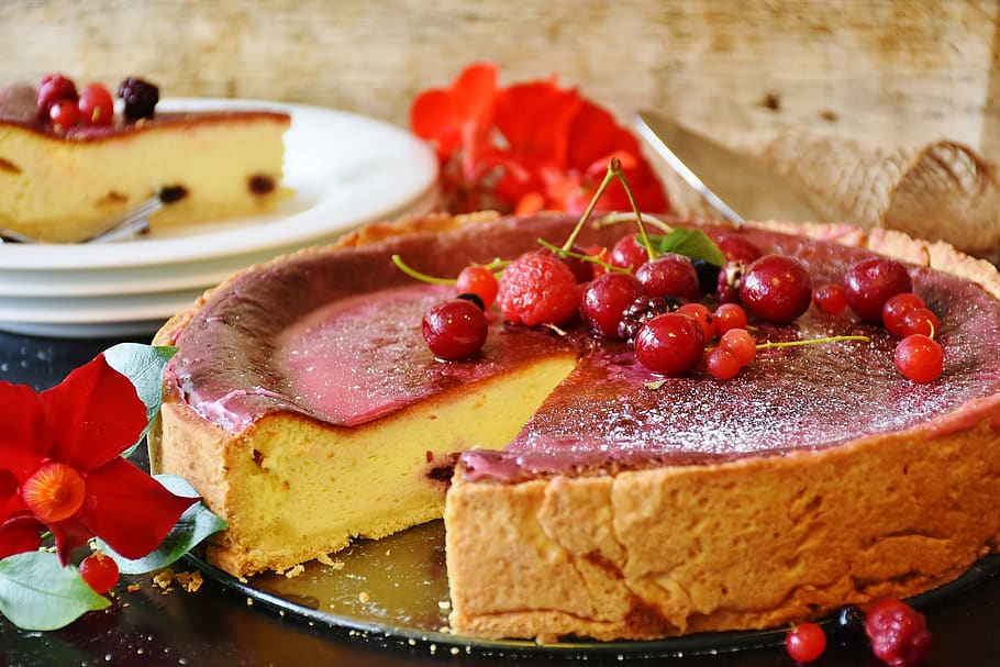 cake, cheesecake, berries, bake, pastries, sweetness, quark HD wallpaper