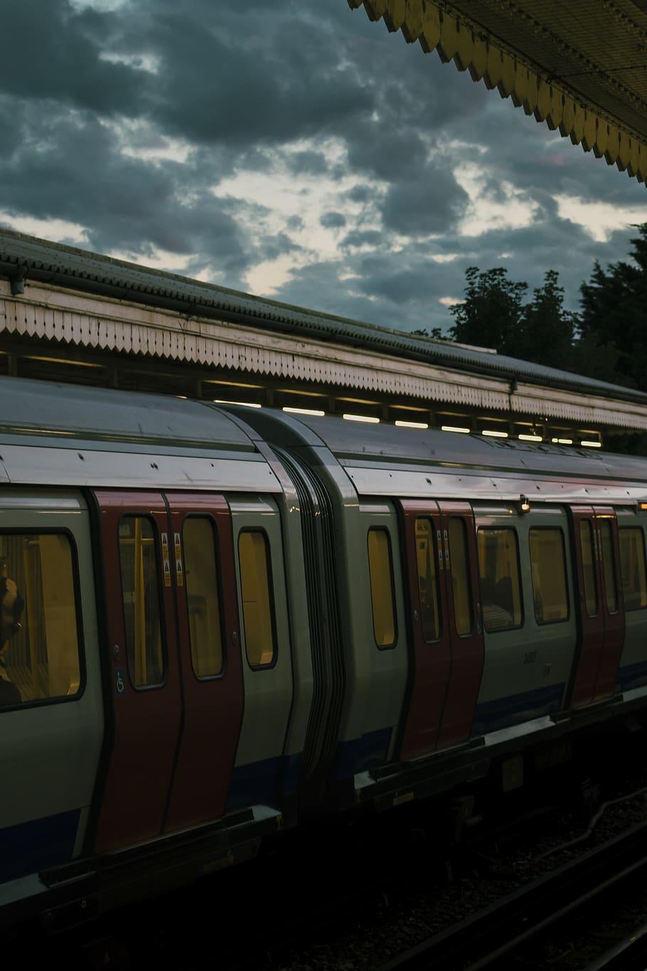 gray and red train, vehicle, transportation, london, ladbroke grove HD wallpaper