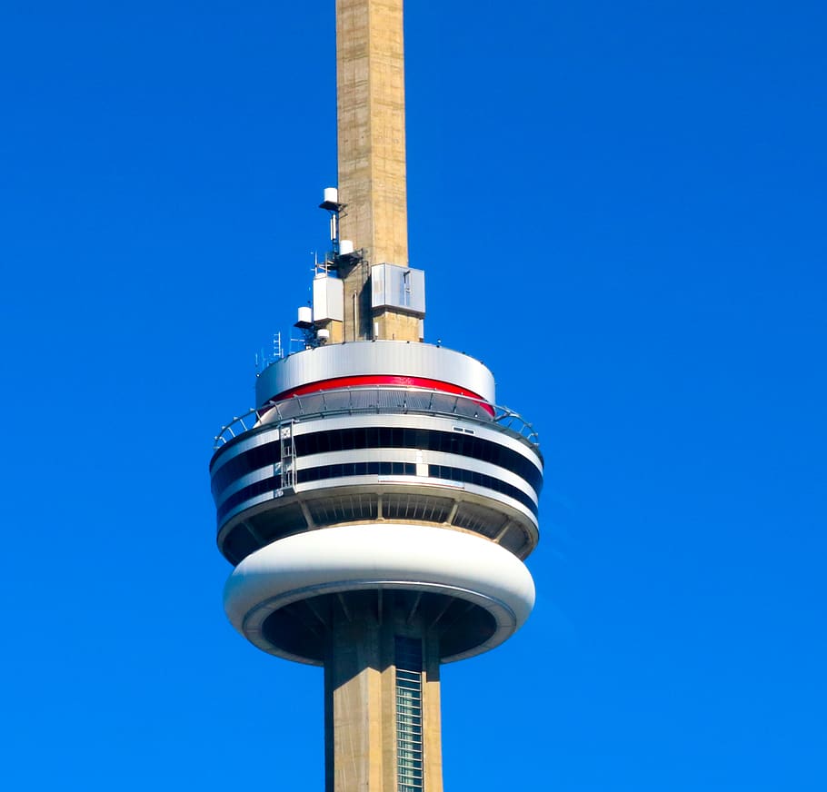 toronto, canada, cn tower, cntower, building, sky, blue, architecture HD wallpaper