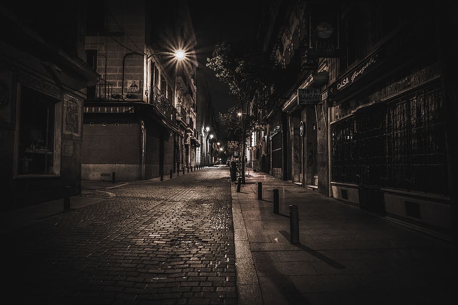 architecture, building, infrastructure, road, street, night HD wallpaper