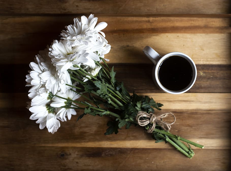 Flowers And Coffee Photo, Flatlay, Mom, Spring, Mothers Day, indoors HD wallpaper