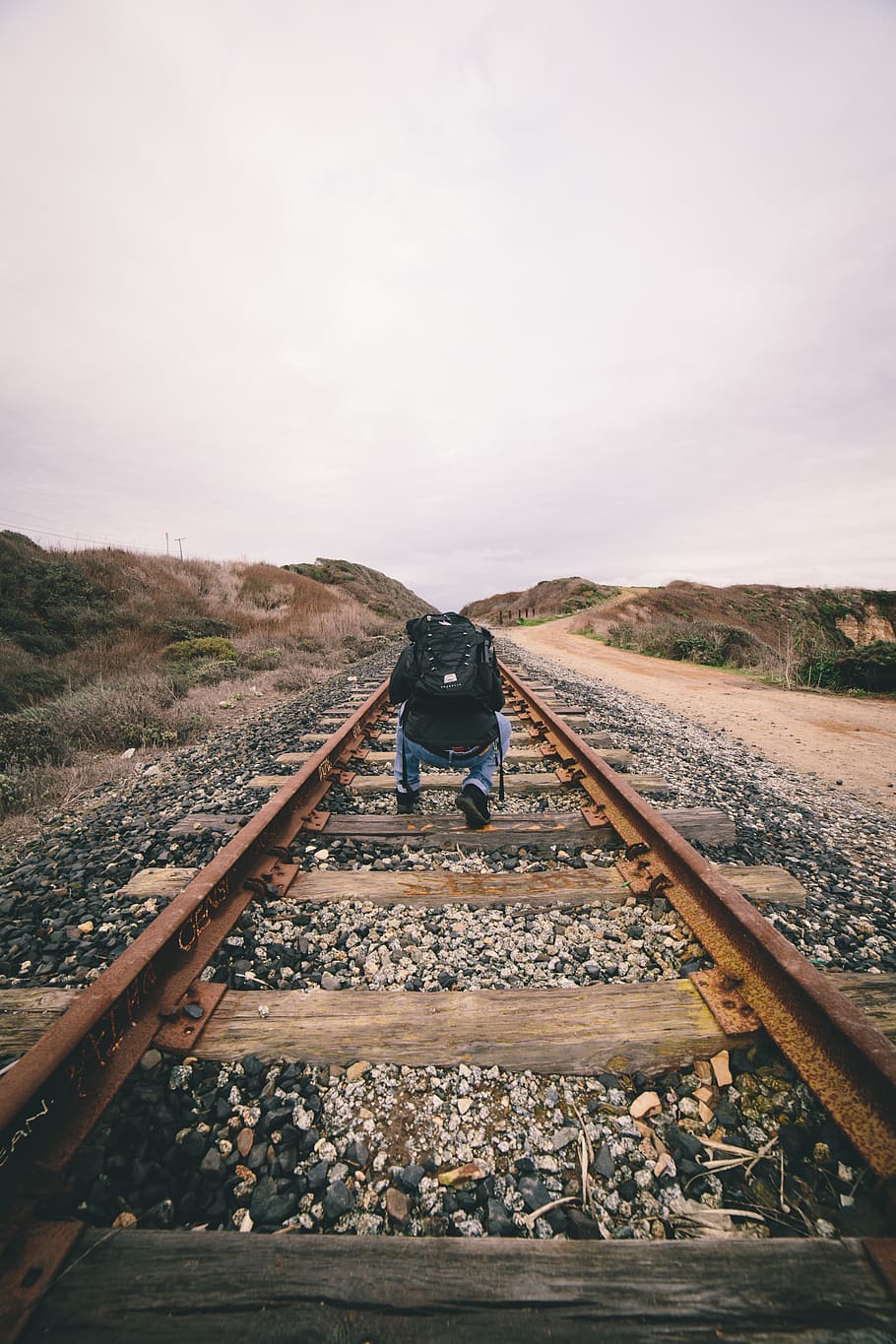 train track, forest, transportation, railroad track, rail transportation HD wallpaper