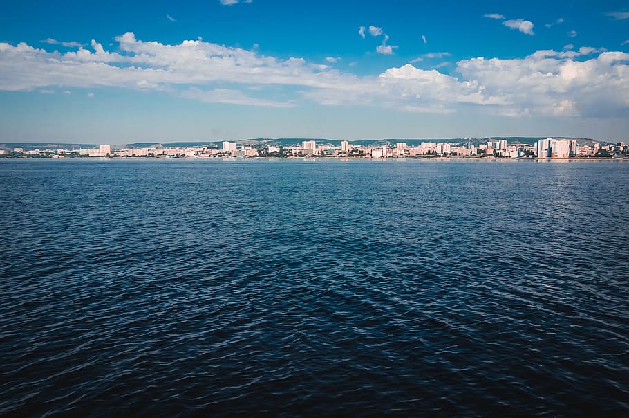 Photography of Blue Ocean, architecture, bay, beach, buildings HD wallpaper