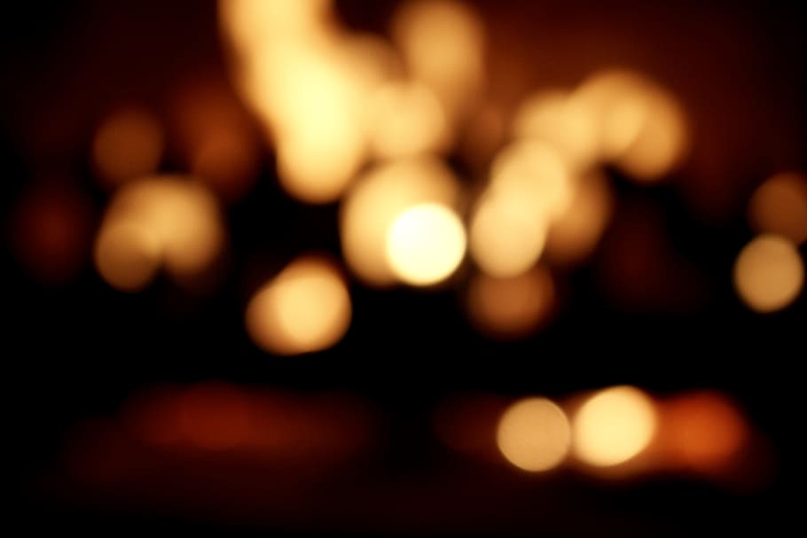 fire, fireplace, flames, defocused, illuminated, night, no people HD wallpaper