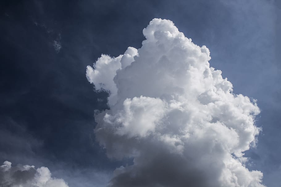 sky, clouds, nature, weather, smoke, cloudscape, partly cloudy HD wallpaper