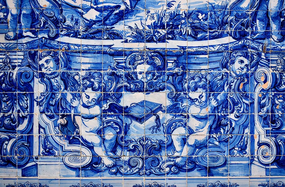 Ancient Typical Portuguese Tiles - Azulejos - Porto - Portugal, HD wallpaper