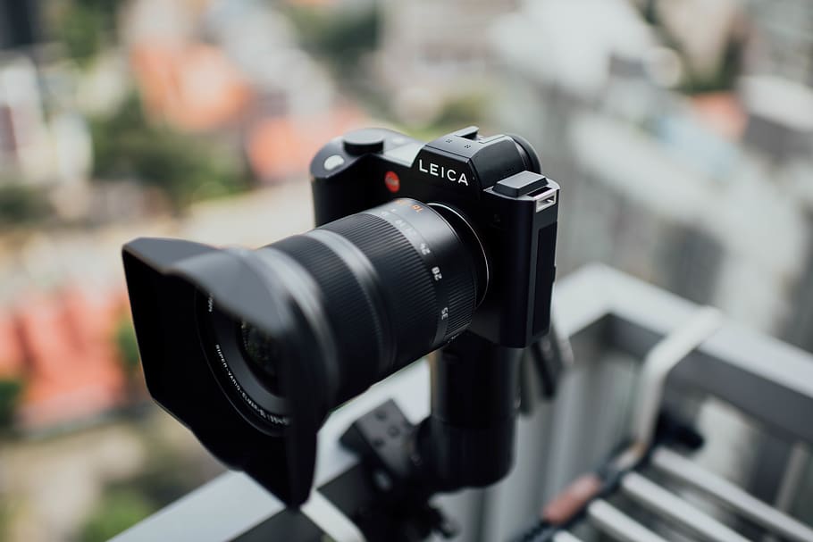 black Leica bridge camera, electronics, photography, lens, lens hood HD wallpaper