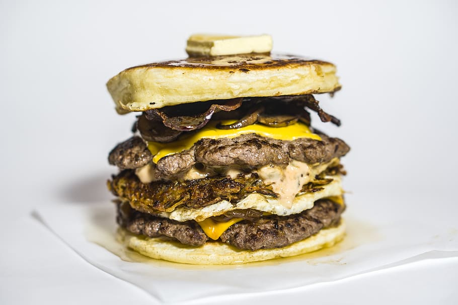 ham burger on white paper, sandwich, food and drink, ready-to-eat HD wallpaper