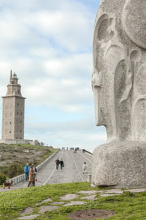 tower, lighthouse, architecture, historical, tower of hercules HD wallpaper