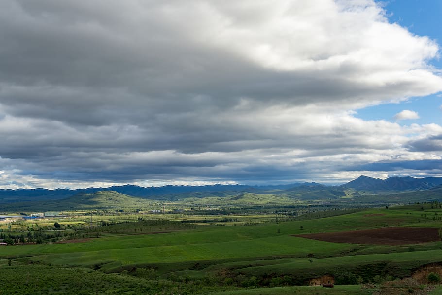 mountain, dark clouds, hdr, color, woods, cloud - sky, scenics - nature HD wallpaper