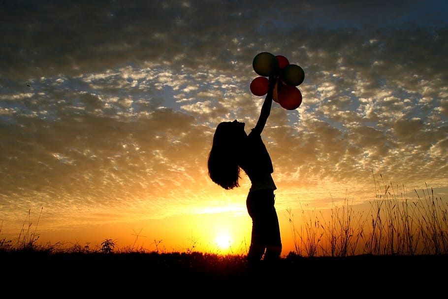 girl, pose, human, activity, sun, sunset, sky, silhouette, cloud - sky HD wallpaper