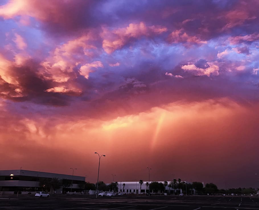 storm, storm cloud, stormcloud, sky, cloud - sky, sunset, transportation HD wallpaper