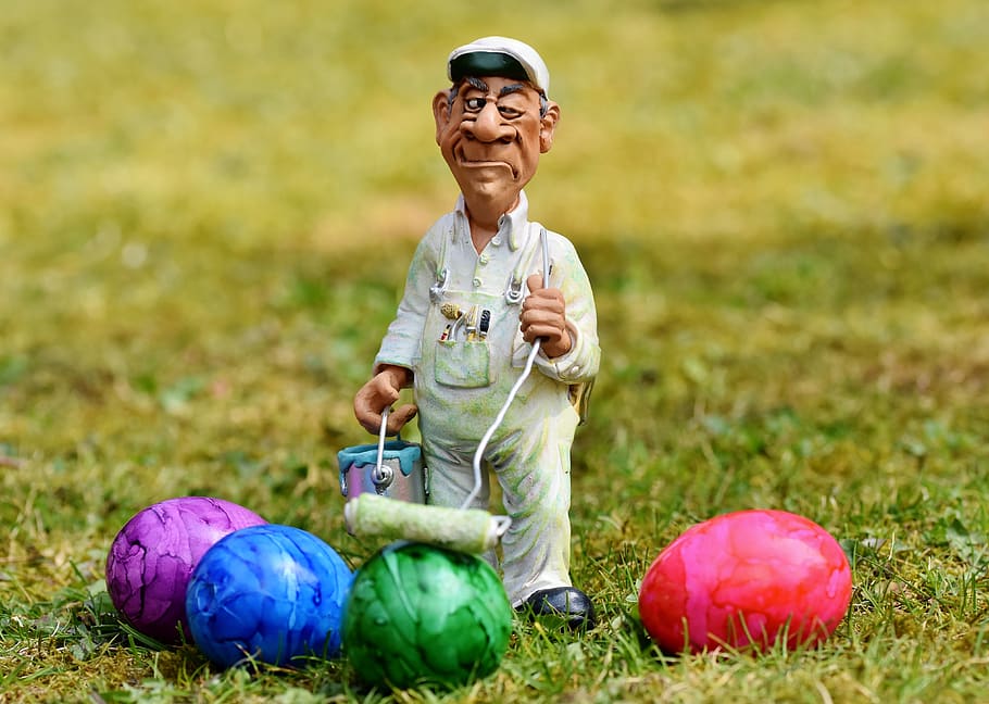 painter, lackierer, figure, easter egg, color, delete, painted HD wallpaper