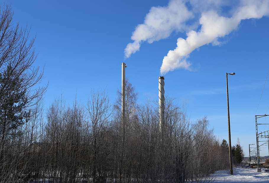 climate, global warming, pollution, industry, chimney, winter HD wallpaper