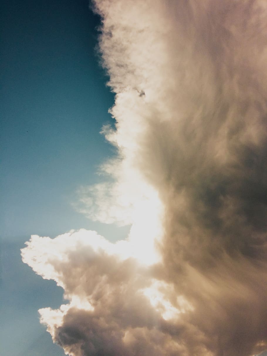 white clouds and blue sky, cloud - sky, low angle view, beauty in nature HD wallpaper