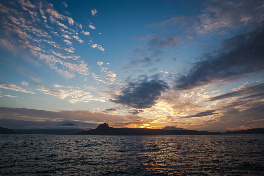 sunset, twilight, water, dawn, nature, sea, evening, seascape HD wallpaper