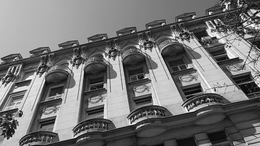 serbia, belgrade, architecture, buildings, blackandwhite, building exterior, HD wallpaper