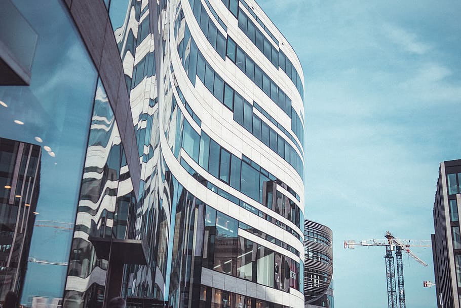 white high rise building, office building, city, town, urban HD wallpaper