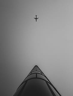 airliner in flight, flying, low angle view, mode of transportation HD wallpaper