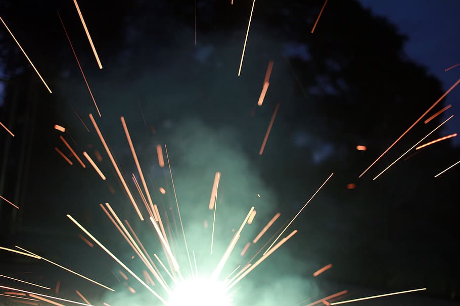 fireworks, forth of july, lines, streaks, firecracker, firecrackers, HD wallpaper
