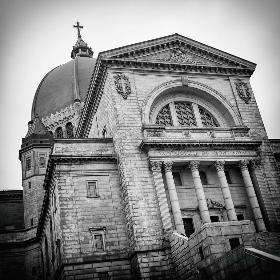 architecture, cathedral, blackandwhite, canada, church, cultrue HD wallpaper