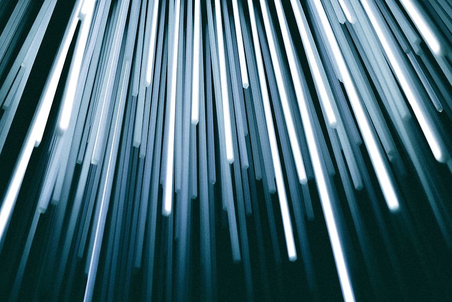 white and black digital wallpaper, light, line, night, ray, spike HD wallpaper