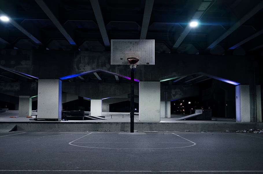 portable basketball hoop, sport, team, sports, basketball court, HD wallpaper