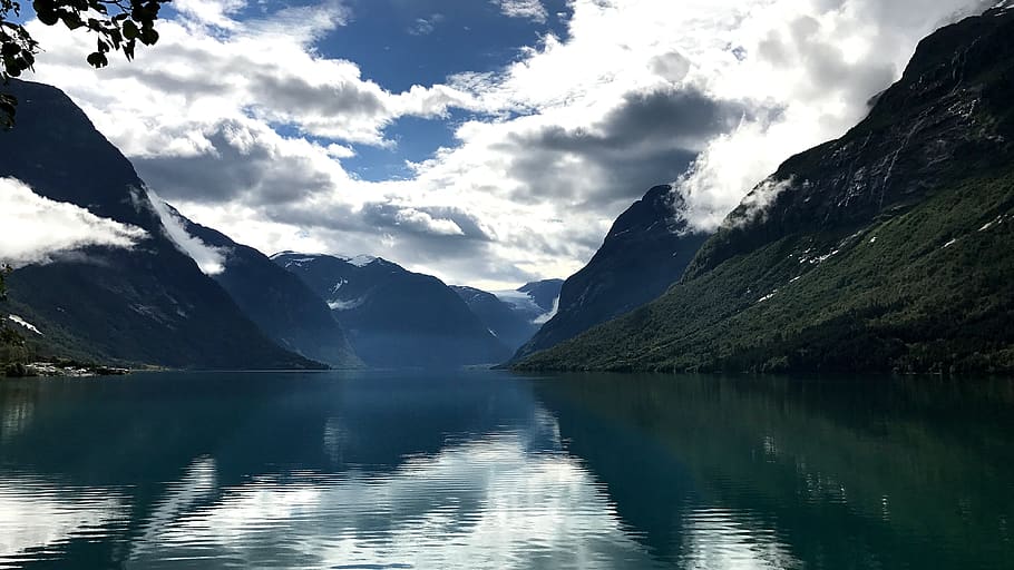panorama, nature, snow, mountain, waters, landscape, norway HD wallpaper