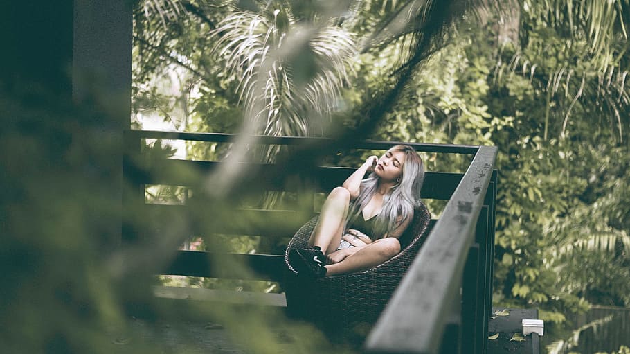 nature, trees, green, vacation, people, girl, lady, women, nike HD wallpaper