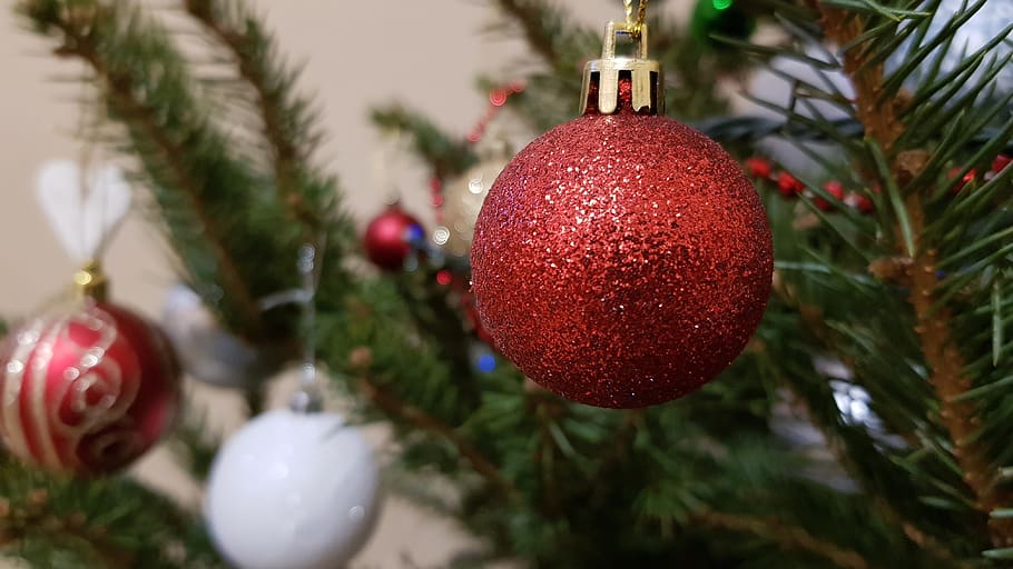 sphere, christmas, winter, christmas decoration, christmas tree HD wallpaper
