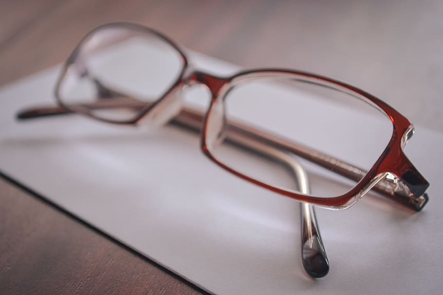 Eyeglasses on Paper, close-up, eyewear, vision, eyesight, indoors