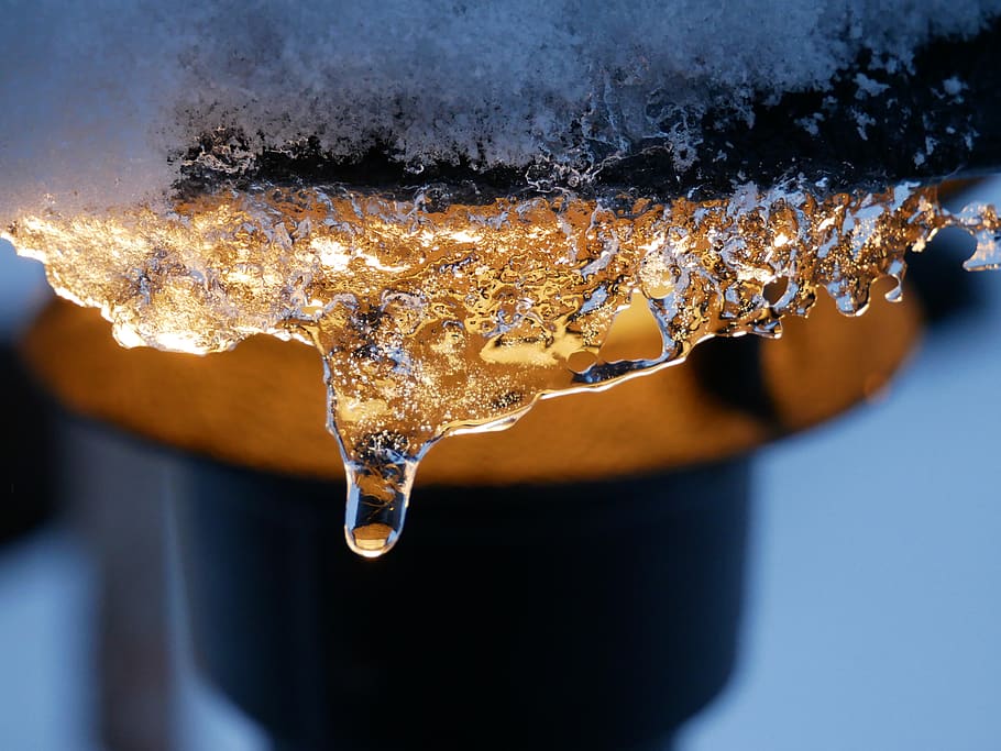 usa, bend, sunriver, icicle, water drop, ice, snow, light, close-up HD wallpaper