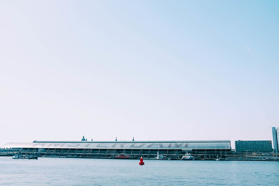 gray dock at daytime, architecture, built structure, water, sky HD wallpaper