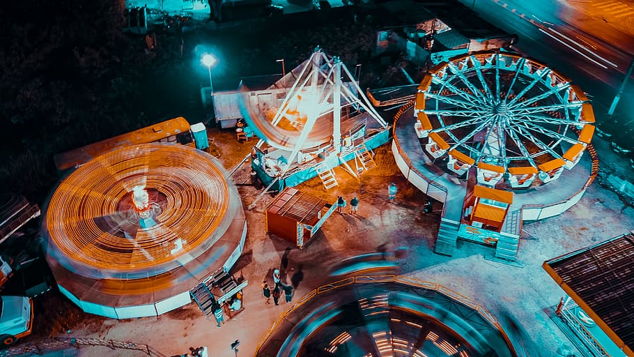 carnival rides, amusement park, theme park, av. da. belmira marin HD wallpaper