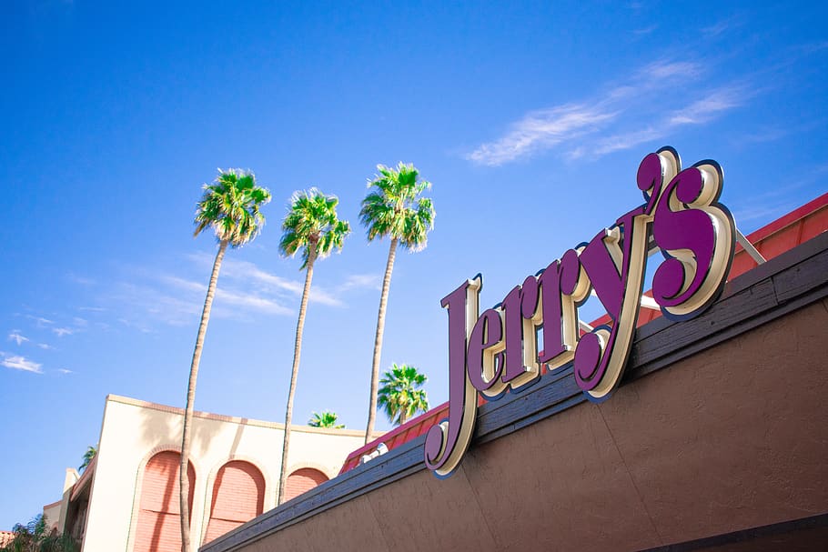 Jerry's store logo, theme park, amusement park, summer, sign HD wallpaper