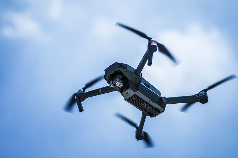 Photo of Gray Quadcopter on the Sky, action, blur, camera, drone, HD wallpaper