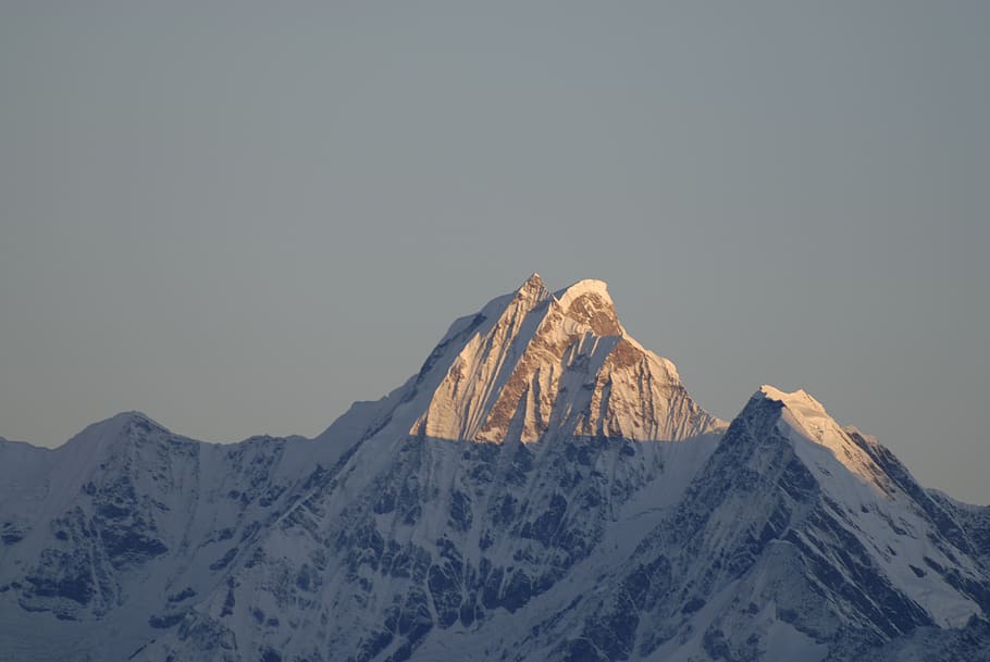 nepal, langtang, himalaya, mountain, cold temperature, snow, HD wallpaper